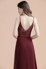 MISSHOW offers Elegant V-Neck Chiffon Aline Bridesmaid Dress Sleeveless Evening Prom Maxi Dress at a good price from Burgundy,Royal Blue,Dark Navy,100D Chiffon,Sequined,Lace to A-line Floor-length them. Stunning yet affordable Sleeveless Prom Dresses,Evening Dresses,Homecoming Dresses,Quinceanera dresses.