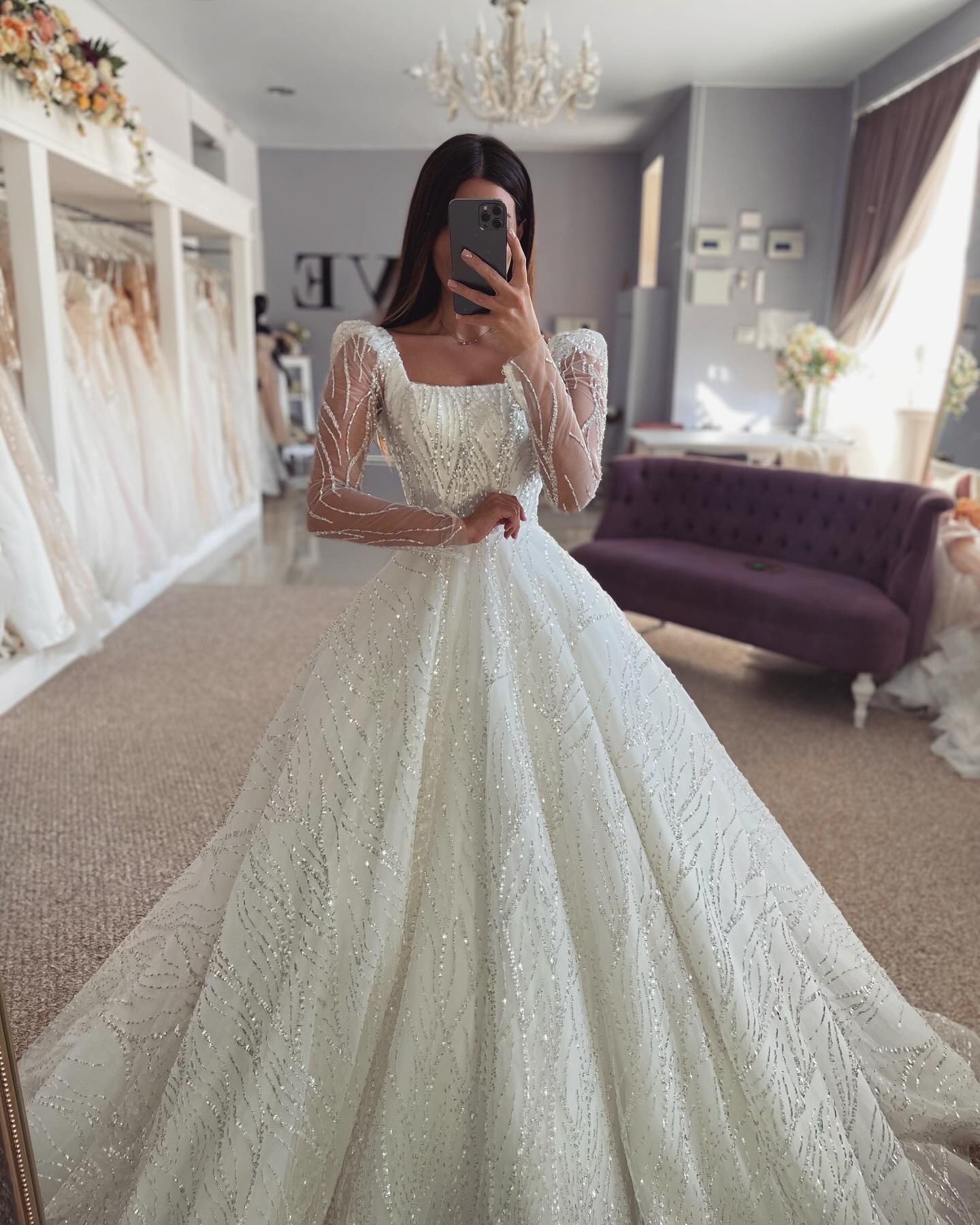 Fabulous A-Line Lace Off-The-Shoulder Long Sleeve White Wedding Dress With Ruffles