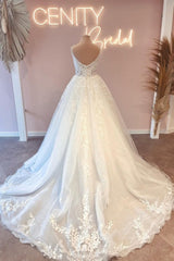 Glamorous spaghetti straps sleeveless a-line lace Wedding dresses-misshow.com