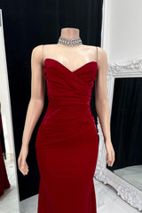 Gorgeous Long Sweetheart Ruched Sleeveless Mermaid Prom Dress-misshow.com