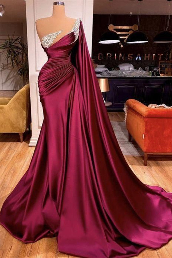 Gorgeous Mermaid Beads Evening Prom Dress With Ruffles-misshow.com