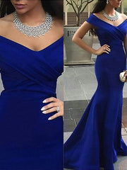 Gorgeous Mermaid Off-the-Shoulder Sleeveless Satin Prom Dresses