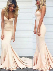 Gorgeous Mermaid Sweetheart Sleeveless Charmeuse Prom Dresses