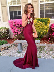 Gorgeous Mermaid V-Neck Sleeveless Spandex Prom Dresses