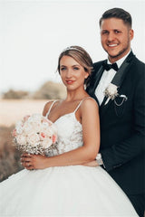 Gorgeous Princess V-neck A-line Wedding Dress With Lace-misshow.com