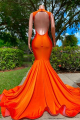 Gorgeous Sequined V-neck Sleeveless Stretch Satin Mermaid Prom Dress with Appliques-misshow.com