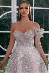 Gorgeous Sweetheart Off-the-shoulder Beading A-line Prom Dress-misshow.com