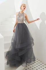 MISSHOW offers Halter Beadings Aline Tulle Layers Prom Dress Sleeveless Evening Dress at a good price from Gray,Tulle to A-line,Ball Gown Floor-length them. Stunning yet affordable Sleeveless Prom Dresses,Evening Dresses,Quinceanera dresses.