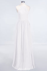 MISSHOW offers Halter Sleeveless Floor-Length Bridesmaid Dress with Ruffles at a good price from 100D Chiffon to A-line Floor-length them. Lightweight yet affordable home,beach,swimming useBridesmaid Dresses.