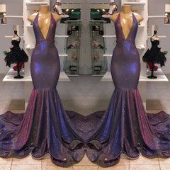 Halter Sleeveless Mermaid Prom Dress-misshow.com