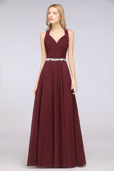 MISSHOW offers Halter V-Neck Sleeveless Ruffle Bridesmaid Dress with Appliques Sashes Evening Swing Dress at a good price from Misshow