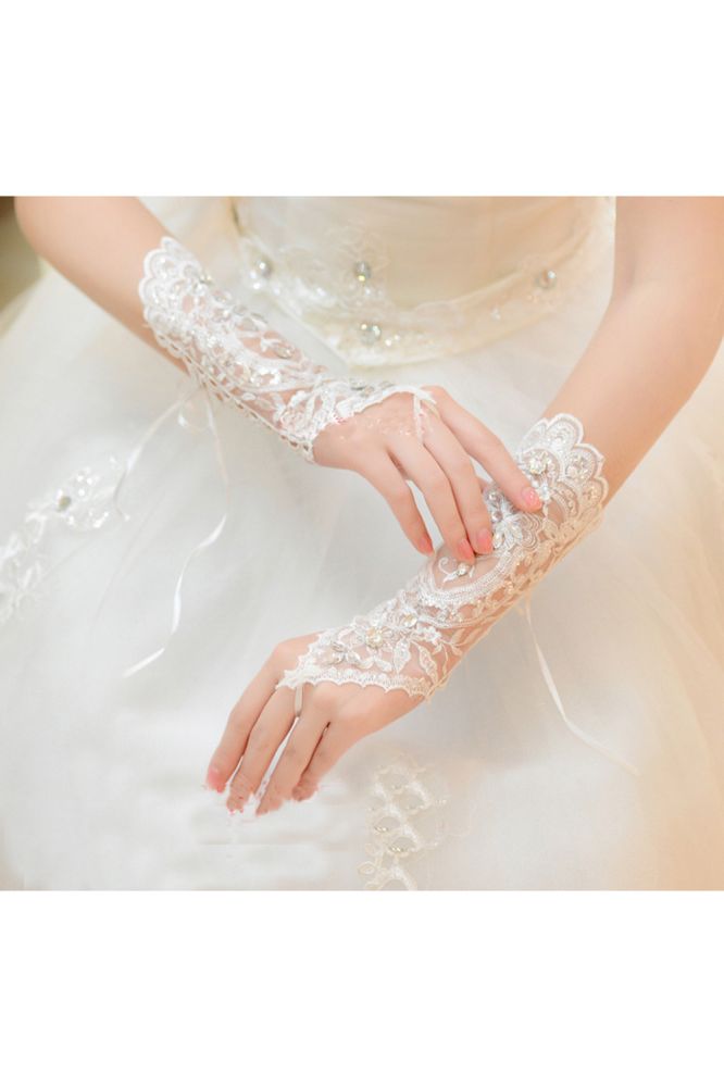 Shop MISSHOW US for a Lace Fingerless Elbow Length Wedding Gloves with Appliques. We have everything covered in this . 