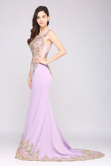 MISSHOW offers gorgeous Lilac Scoop party dresses with delicately handmade Beading in size 0-26W. Shop Floor-length prom dresses at affordable prices.