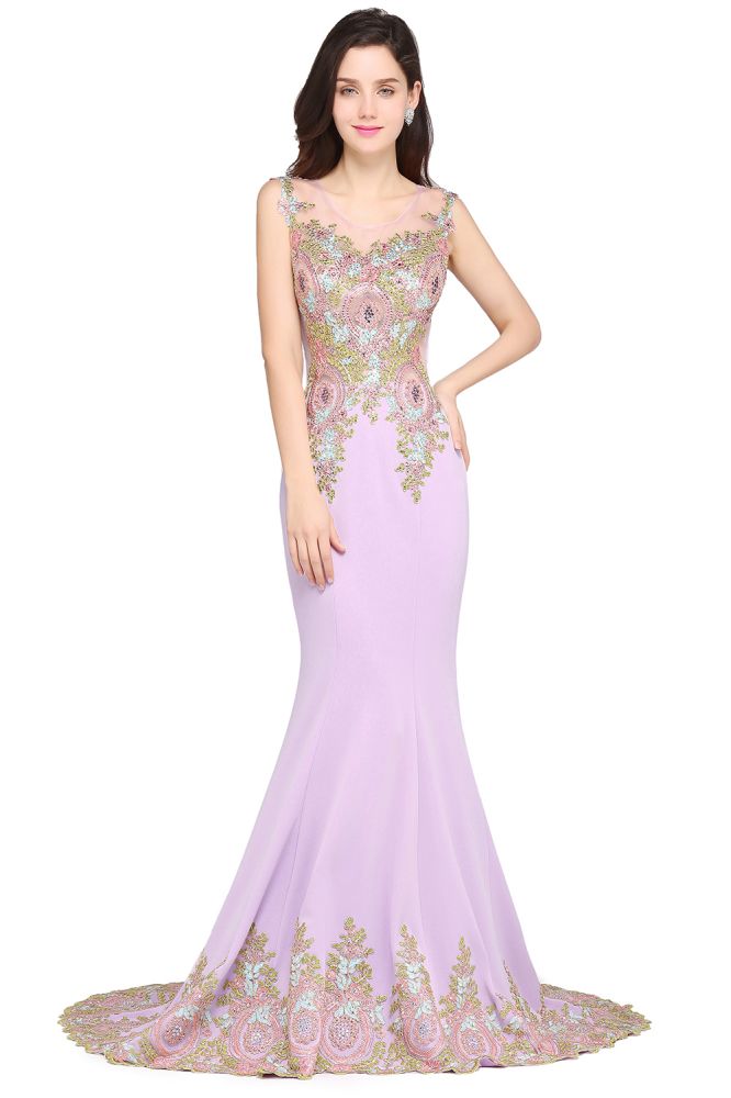 MISSHOW offers gorgeous Lilac Scoop party dresses with delicately handmade Beading in size 0-26W. Shop Floor-length prom dresses at affordable prices.