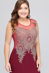 MISSHOW offers gorgeous Burgundy Jewel party dresses with delicately handmade Appliques in size 0-26W. Shop Floor-length prom dresses at affordable prices.