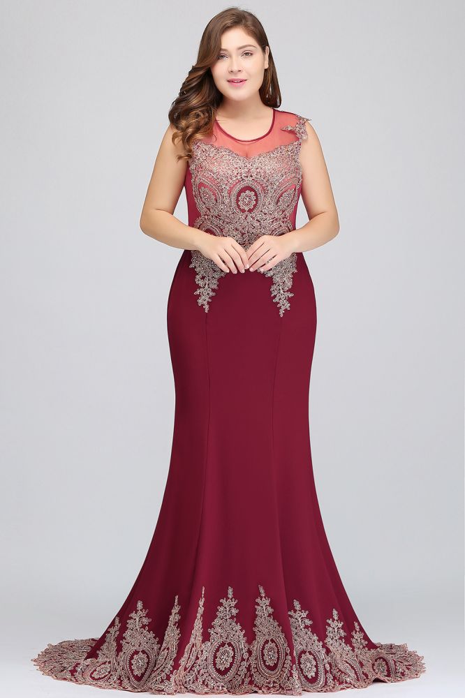 MISSHOW offers gorgeous Burgundy Jewel party dresses with delicately handmade Appliques in size 0-26W. Shop Floor-length prom dresses at affordable prices.