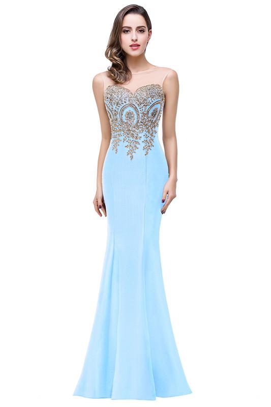 MISSHOW offers gorgeous Ivory,Nude pink,Dusty Rose,Red,Regency,Sky Blue,Royal Blue,Dark Navy,Black,Silver,Dark Green Jewel party dresses with delicately handmade Appliques in size 0-26W. Shop Floor-length prom dresses at affordable prices.