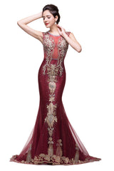 MISSHOW offers gorgeous Burgundy Jewel party dresses with delicately handmade Appliques,Crystal Floral Pin in size 0-26W. Shop Floor-length prom dresses at affordable prices.