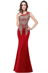 MISSHOW offers Mermaid Floor-length Chiffon Evening Dress with Appliques at a cheap price from Nude pink,Dusty Rose,Red,Burgundy,Royal Blue,Dark Navy,Black,Peacock,Mint Green, 100D Chiffon to Mermaid Floor-length hem. Stunning yet affordable Sleeveless Prom Dresses,Evening Dresses.