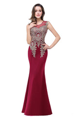 MISSHOW offers Mermaid Floor-length Chiffon Evening Dress with Appliques at a cheap price from Nude pink,Dusty Rose,Red,Burgundy,Royal Blue,Dark Navy,Black,Peacock,Mint Green, 100D Chiffon to Mermaid Floor-length hem. Stunning yet affordable Sleeveless Prom Dresses,Evening Dresses.