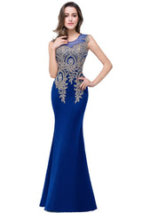 MISSHOW offers Mermaid Floor-length Chiffon Evening Dress with Appliques at a cheap price from Nude pink,Dusty Rose,Red,Burgundy,Royal Blue,Dark Navy,Black,Peacock,Mint Green, 100D Chiffon to Mermaid Floor-length hem. Stunning yet affordable Sleeveless Prom Dresses,Evening Dresses.