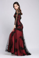 MISSHOW offers Mermaid Jewel Neck Long Tulle Red Sexy Evening Dresses with Beading at a cheap price from Red, Stretch Satin,Tulle to Mermaid Floor-length hem. Stunning yet affordable Long Sleeves Prom Dresses,Evening Dresses.