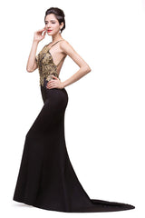 MISSHOW offers gorgeous Black Straps party dresses with delicately handmade Lace,Sequined in size 0-26W. Shop Floor-length prom dresses at affordable prices.