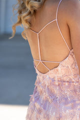 New Arrival Pink Sleeveless Appliques Backless Homecoming Dress-misshow.com