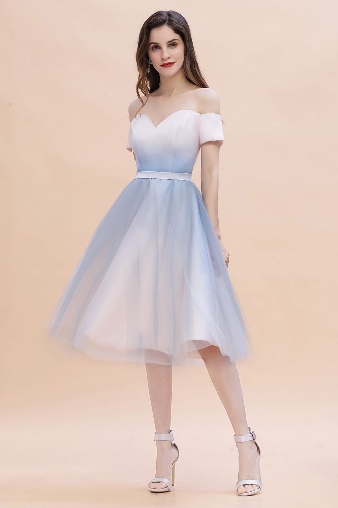 MISSHOW offers Off-the-Shoulder Sweetheart Gradient Aline Evening Party Mini Dress at a good price from Pearl Pink,Satin,Tulle to A-line Tea-length them. Stunning yet affordable Cap Sleeves Prom Dresses,Evening Dresses,Homecoming Dresses,Quinceanera dresses.