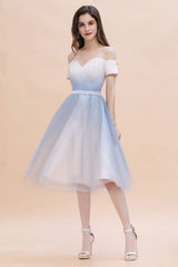 MISSHOW offers Off-the-Shoulder Sweetheart Gradient Aline Evening Party Mini Dress at a good price from Pearl Pink,Satin,Tulle to A-line Tea-length them. Stunning yet affordable Cap Sleeves Prom Dresses,Evening Dresses,Homecoming Dresses,Quinceanera dresses.