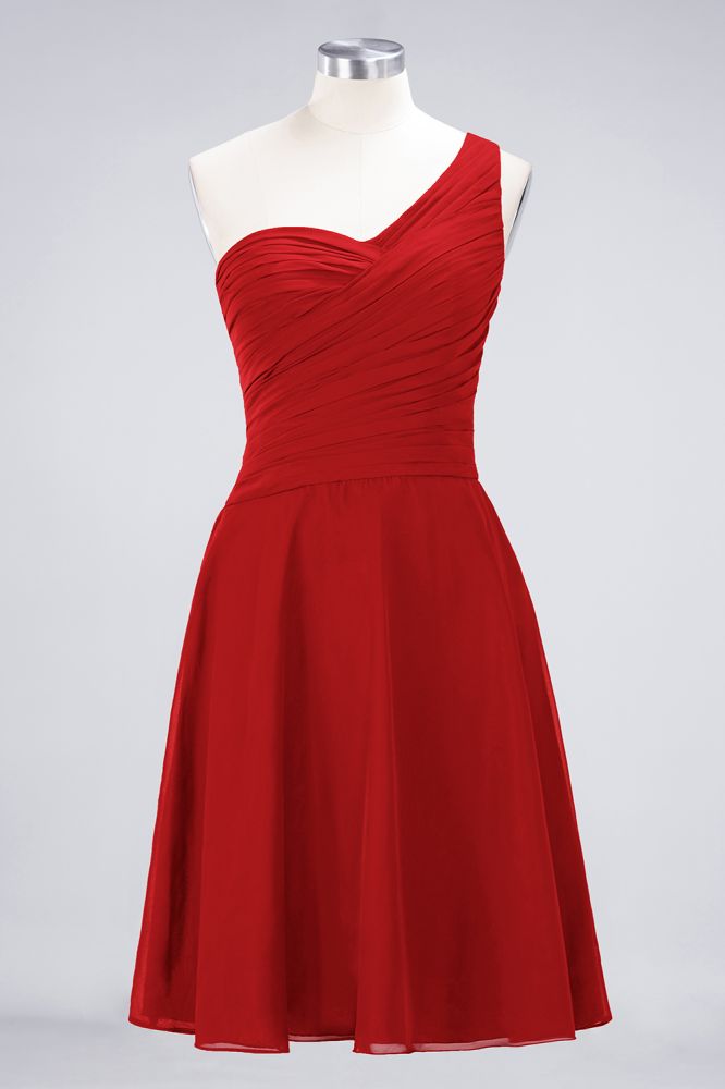 MISSHOW offers One-Shoulder Sweetheart Knee-Length Bridesmaid Dress Ruffles aline Party Dress at a good price from Misshow