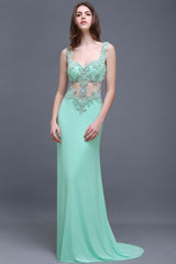 MISSHOW offers gorgeous Green Straps party dresses with delicately handmade Beading,Crystal in size 0-26W. Shop Floor-length prom dresses at affordable prices.