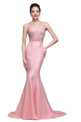 MISSHOW offers gorgeous Blushing Pink Jewel party dresses with delicately handmade Pearls,Sequined in size 0-26W. Shop Floor-length prom dresses at affordable prices.