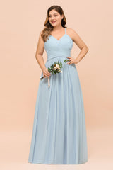 Plus Size Bridesmaid Dress Sweetheart Floor Length A-line Maid of Honor Dress-misshow.com