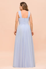 Plus Size Lavender Bridesmaid Dress Halter Floor Length Wedding Guest Dress-misshow.com