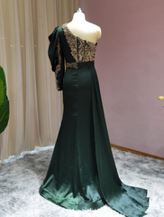 Prom dresses dark green | Evening dresses long with sleeves-misshow.com