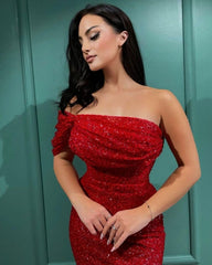 Prom dresses long red | Evening dresses glitter-misshow.com