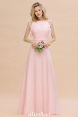 Looking for Bridesmaid Dresses in 100D Chiffon, A-line style, and Gorgeous  work  MISSHOW has all covered on this elegant Romantic Sleeveless aline Bridesmaid Dress Garden Floor Length Simple Wedding Dress.