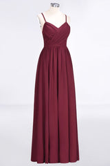 MISSHOW offers Ruffles Chiffon Spaghetti-Straps V-Neck Sleeveless Floor-Length Bridesmaid Dress at a good price from Misshow