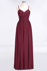 MISSHOW offers Ruffles Chiffon Spaghetti-Straps V-Neck Sleeveless Floor-Length Bridesmaid Dress at a good price from Misshow