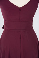 MISSHOW offers Ruffles Knee-Length Bridesmaid Dress Sleeveless V-Neck Mini Cocktail Party Dress at a good price from Misshow