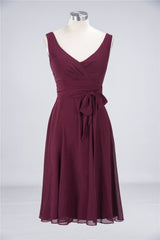 MISSHOW offers Ruffles Knee-Length Bridesmaid Dress Sleeveless V-Neck Mini Cocktail Party Dress at a good price from Misshow