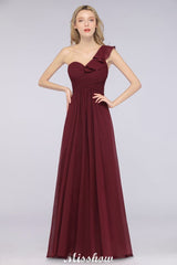 MISSHOW offers Sexy One-Shoulder Sweetheart Sleeveless Bridesmaid Dress Ruffles Beach Wedding Party Dress at a good price from 100D Chiffon to A-line Floor-length them. Lightweight yet affordable home,beach,swimming useBridesmaid Dresses.