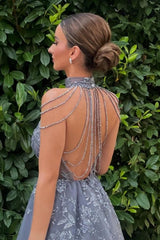 Silver Cocktail Dresses Lace Short Prom Dresses-misshow.com