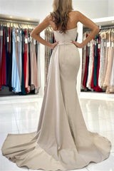 Simple Long Mermaid Sleeveless Prom Dresses With Slit-misshow.com