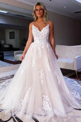 Simple Sweetheart Backless Lace A-Line Wedding Dresses-misshow.com