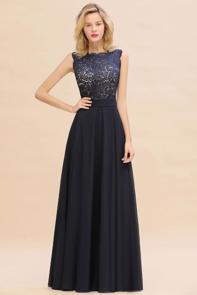 MISSHOW offers Sleeveless A-line Evening Maxi Gown Lace Appliques Floor Length Bridesmaid Dress Formal Party Gown at a good price from Misshow