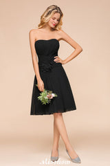 Sleeveless Black Tie Affair Special Occasion Dress Mini Bridesmaid Dress-misshow.com