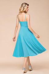 Sleeveless Chiffon Ankle Length Bridesmaid Dress Mini Beach Wedding Guest Dress-misshow.com