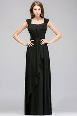 Looking for Bridesmaid Dresses in 100D Chiffon, A-line style, and Gorgeous Ruffles work  MISSHOW has all covered on this elegant Sleeveless Ruffled Chiffon Black Bridesmaid Dresses